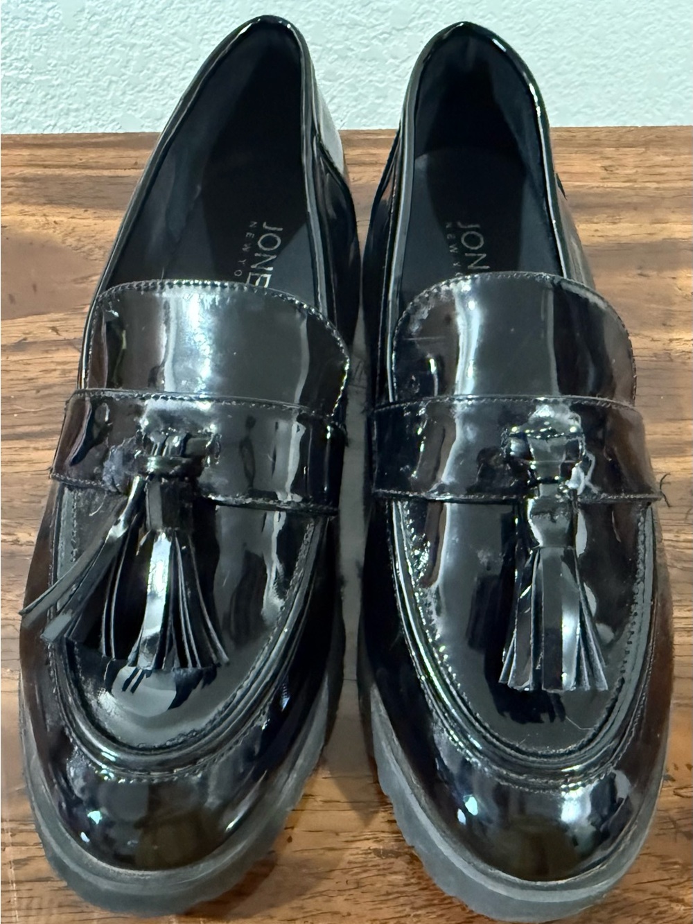 Jones New York Black Patent Tassel Loafers